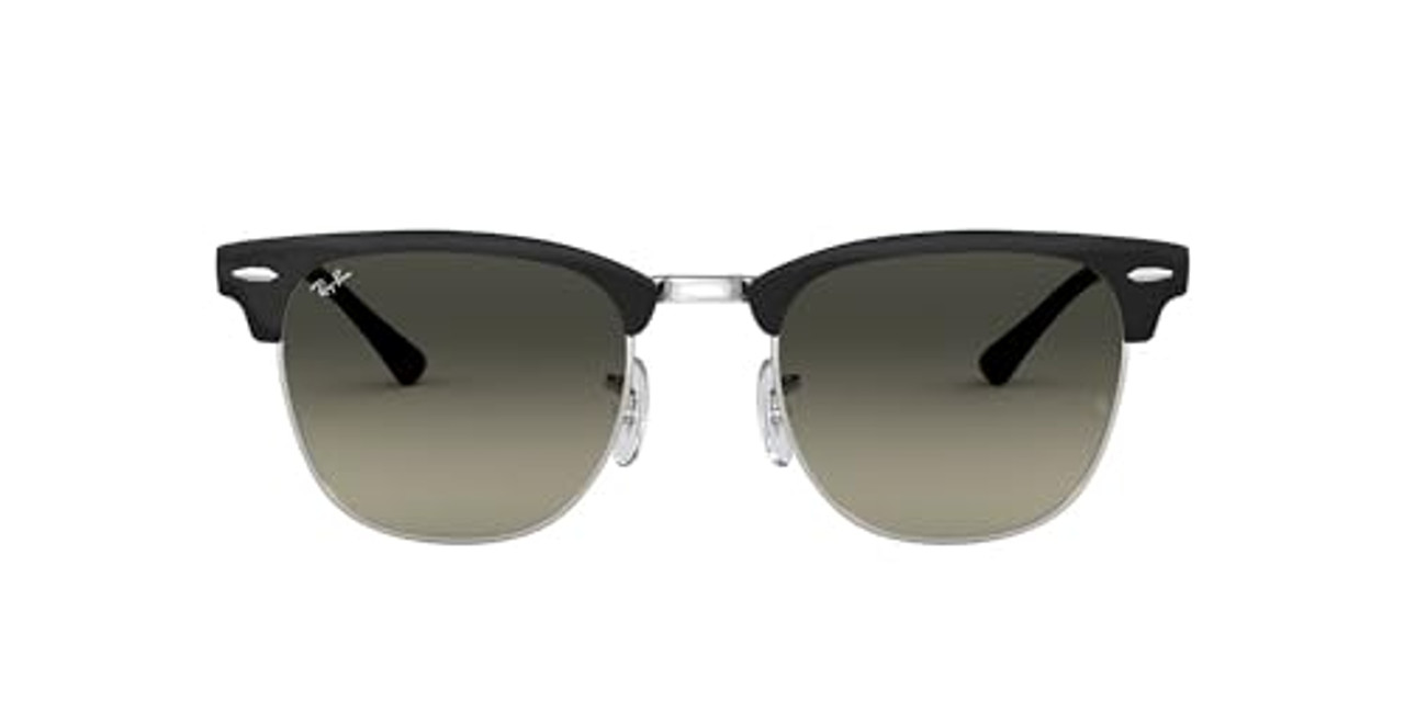 Ray-Ban Clubmaster Metal Black on Silver Light Grey Gradient Dark Grey 0RB3716-90047151
