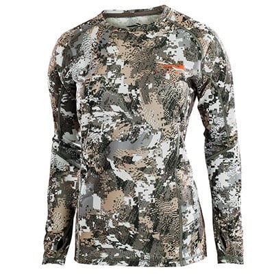 Sitka Women's Core Lt Wt Crew LS Optifade Elevated II Large 10053-EV-L