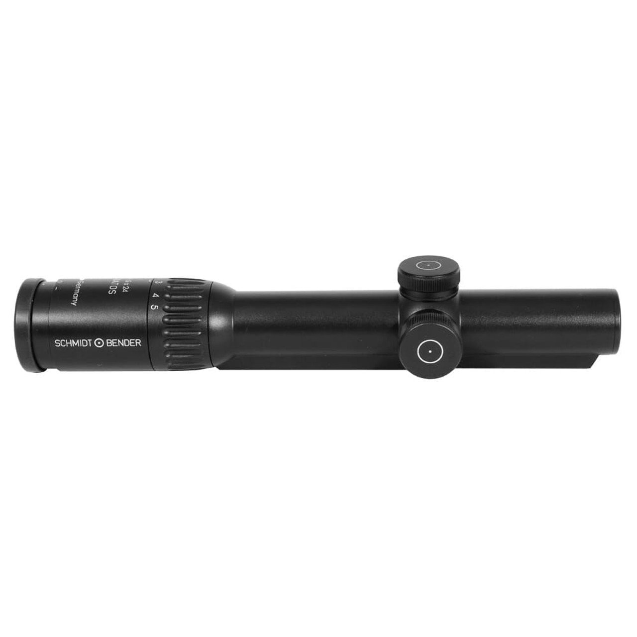 Schmidt Bender 1.1-5x24 Stratos LMC Rail Mount FD9 1/4 MOA ccw ASV HS (CHOOSE YOUR LIGHT) Black Riflescope 559-011-908-F8-E1