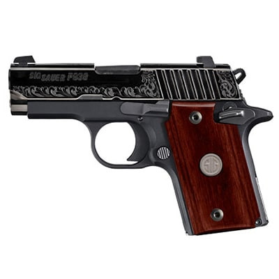 Sig Sauer P938 Engraved Rosewood 9mm Pistol 938-9-ESR