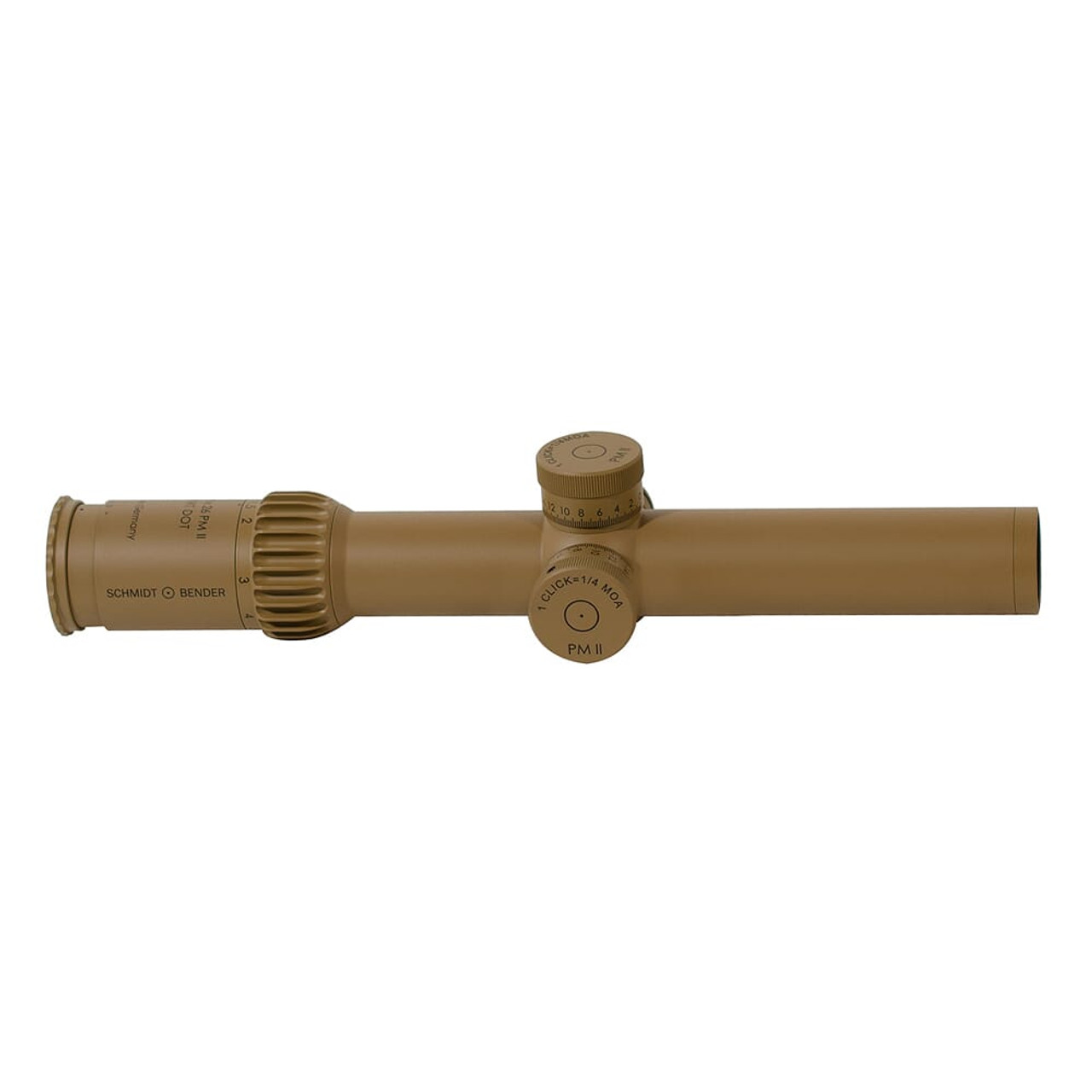 Schmidt Bender PMII Riflescope 1.5-8x26 34mm Short Dot FD CQB 1/4 MOA CCW ST/ST Pantone 639-946-907-G5-E7