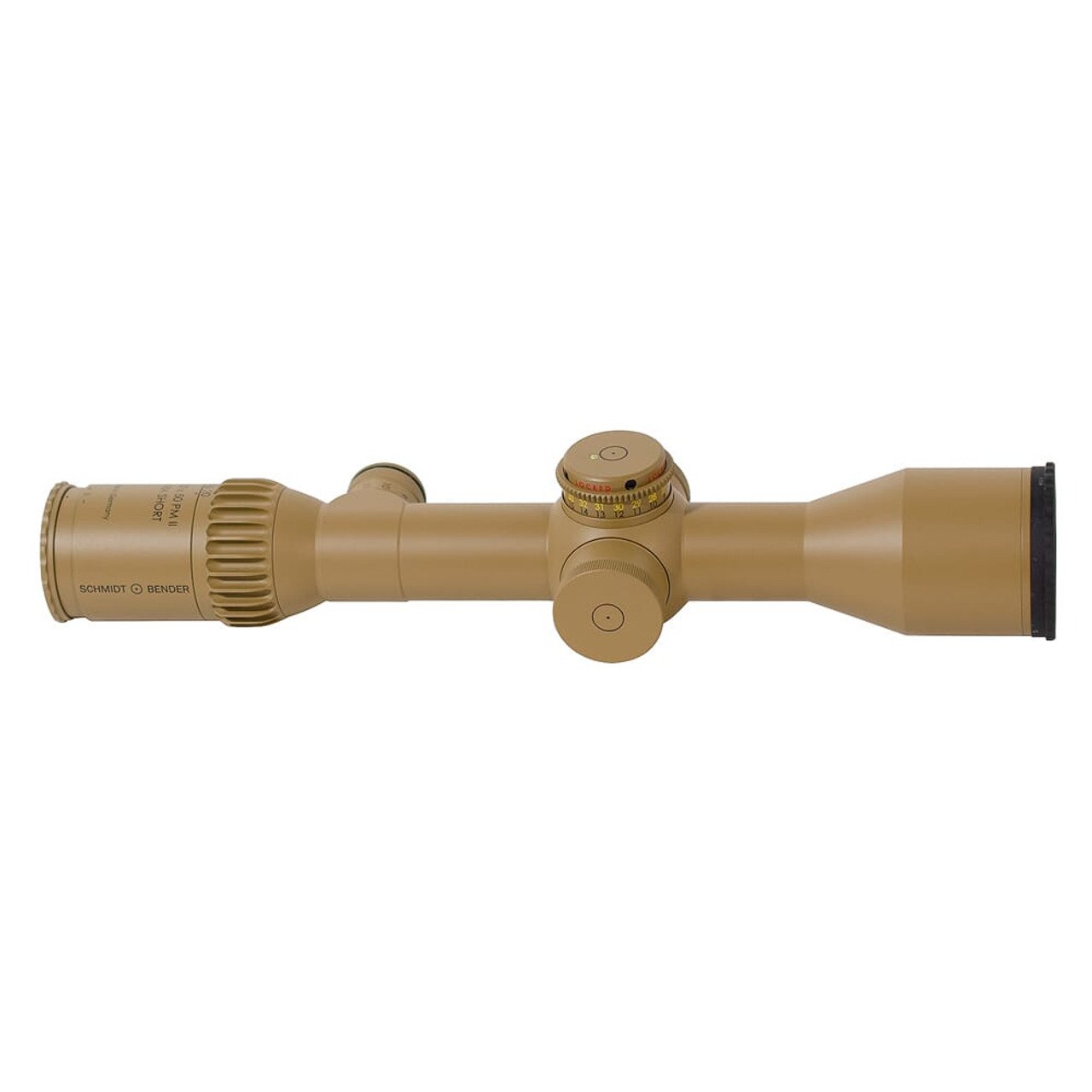 Schmidt Bender 3-20x50 PM II Ultra Short LP H2CMR 1cm ccw DT MTC LT / ST ZS CT RAL8000 Riflescope 667-945-942-F1-E8