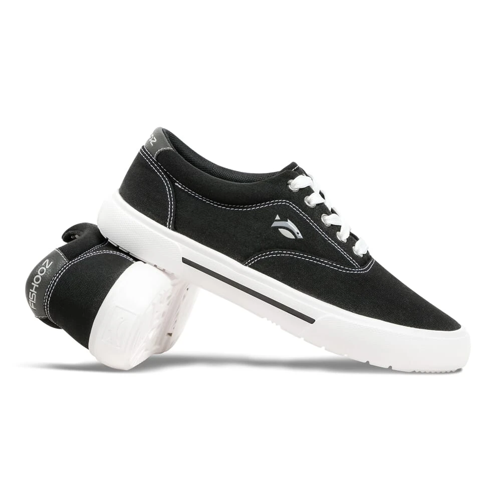 Fishooz Women's Sunbrella Lace Black/White Shoes SBR-WLC-BLK-W
