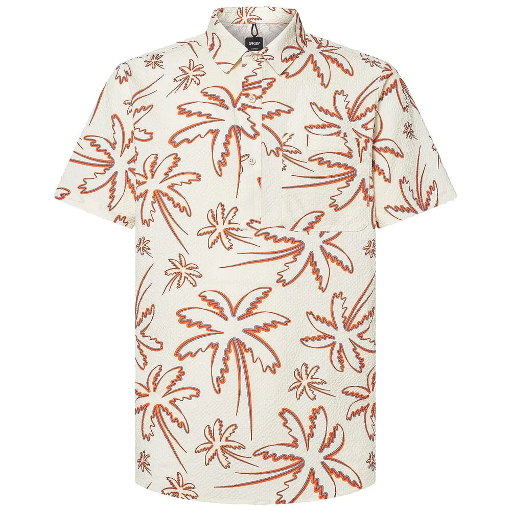 Oakley Deco Palms RC Three Lines Palms Arctic SS Button-Down Shirt FOA404293-9S8