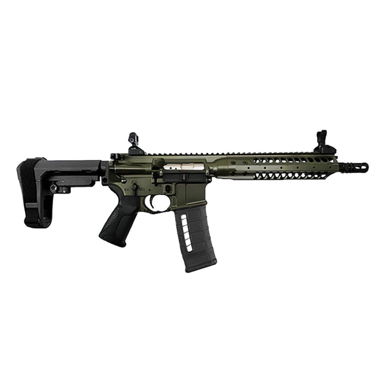 LWRC SIX8-A5 6.8 SPC 12.7" 1:7" 1/2x28 Bbl OD Green Pistol w/SBA3 Brace SIX8A5PODG12SBA3