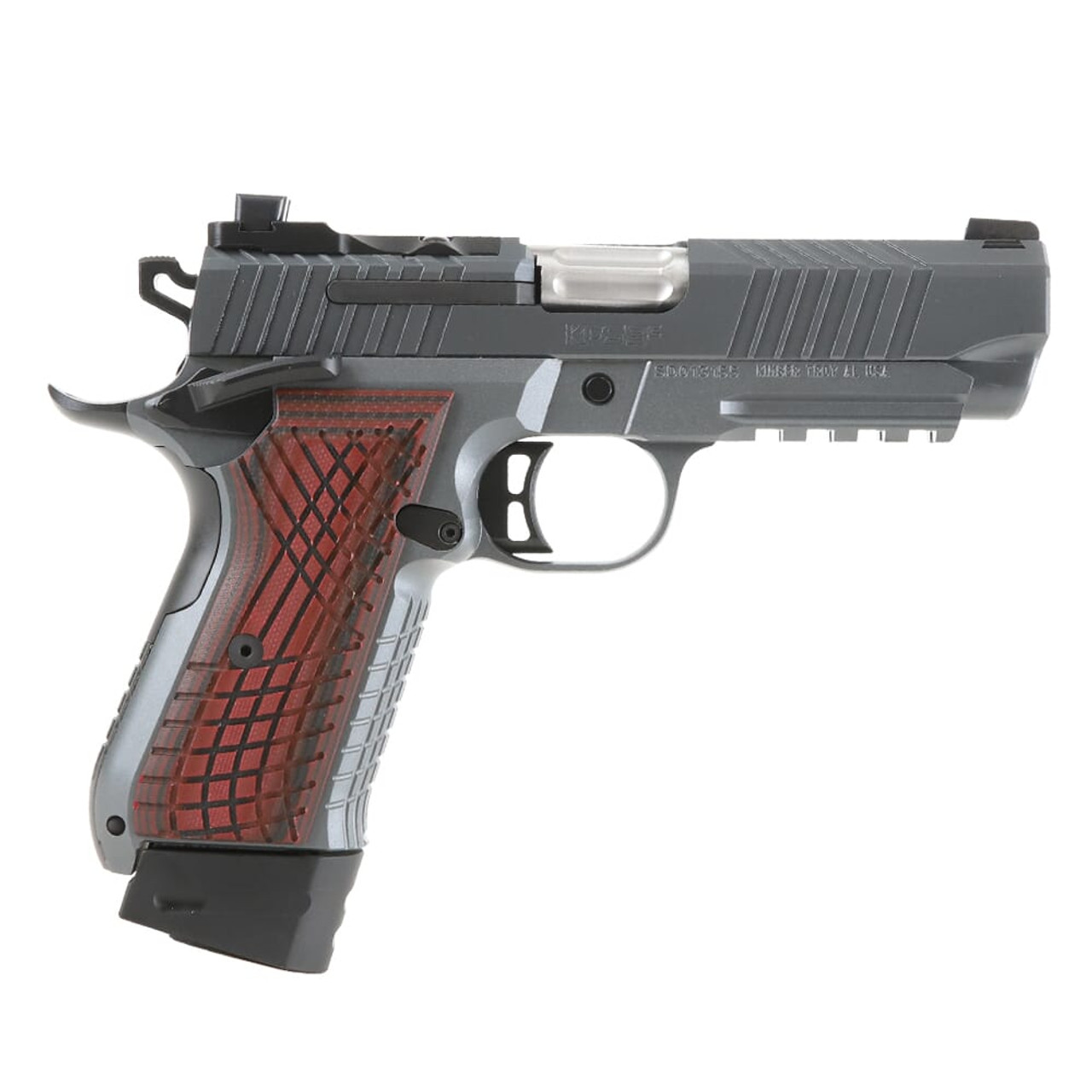 Kimber KDS9c Rail 9mm 18rd Gray Pistol w/Red/Black Grips 3100024