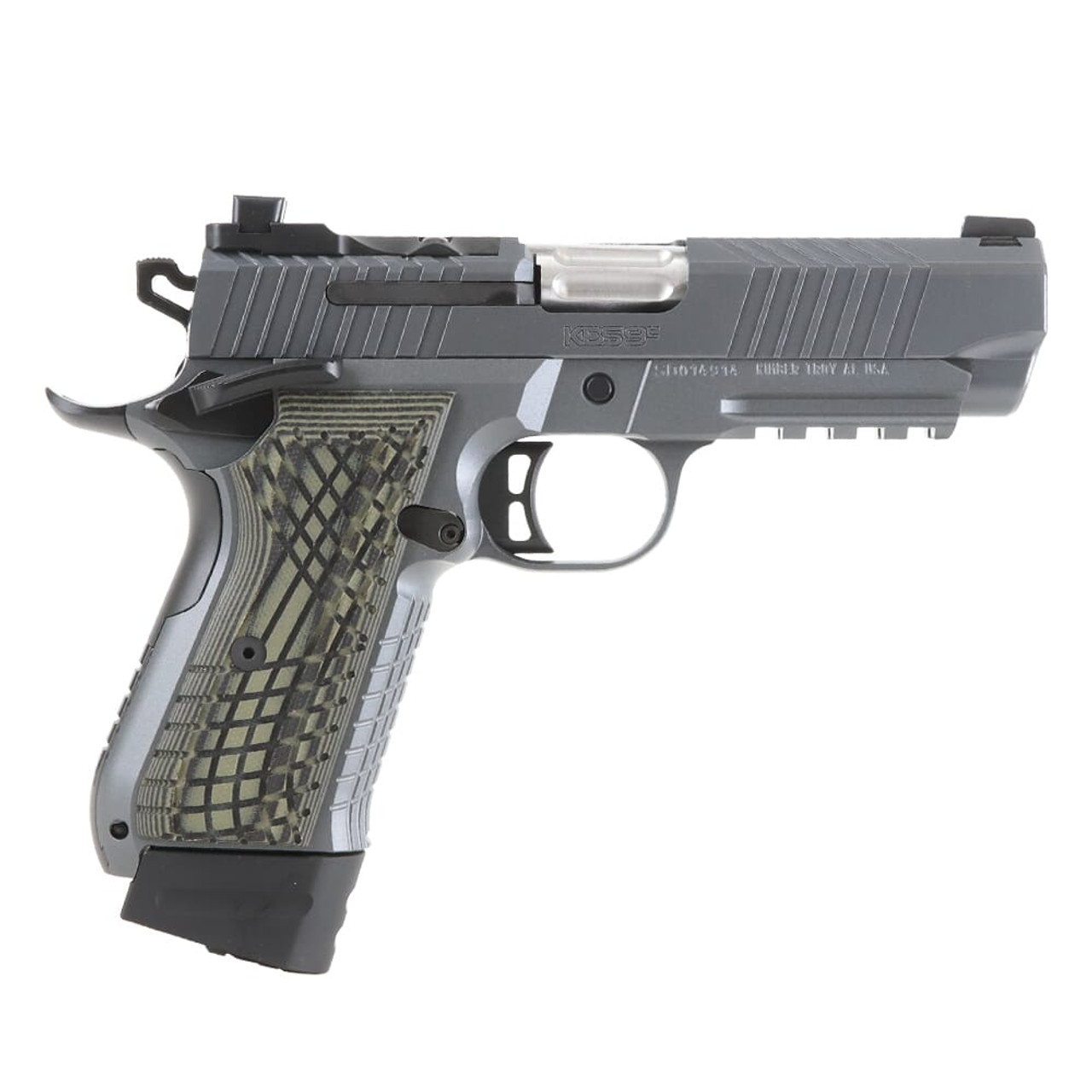 Kimber KDS9c Rail 9mm 15rd/18rd Gray Pistol w/High Texture OD Grips 3100016