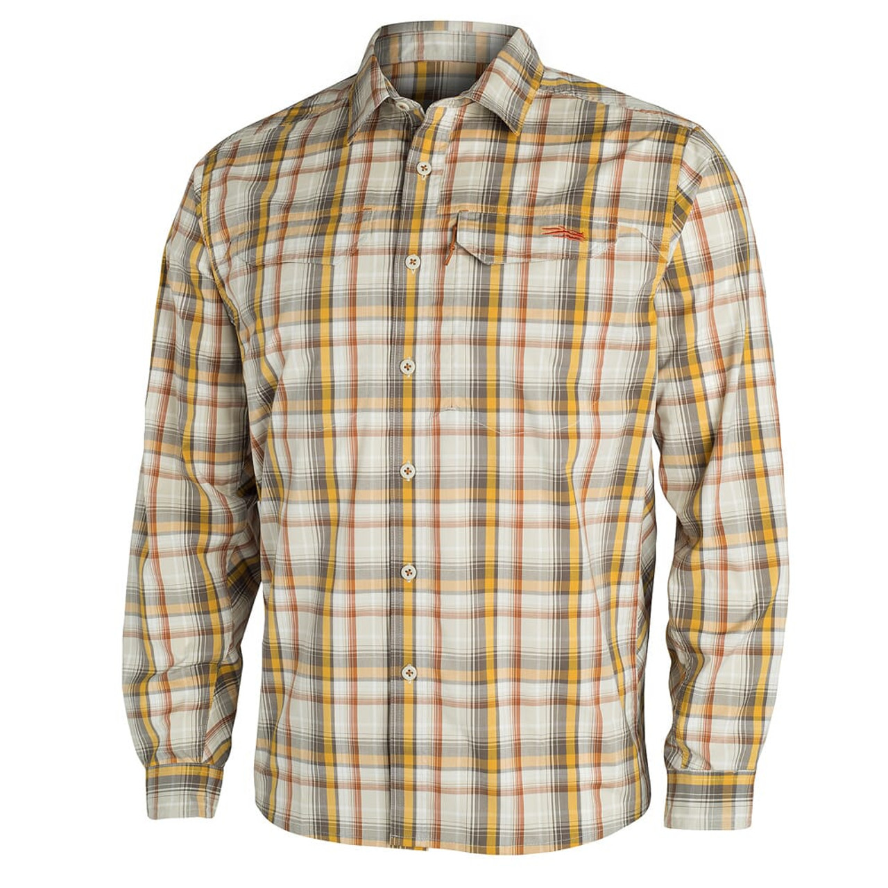 Sitka TTW Globetrotter Shirt LS Sand Plaid Small 80002-ZP-S