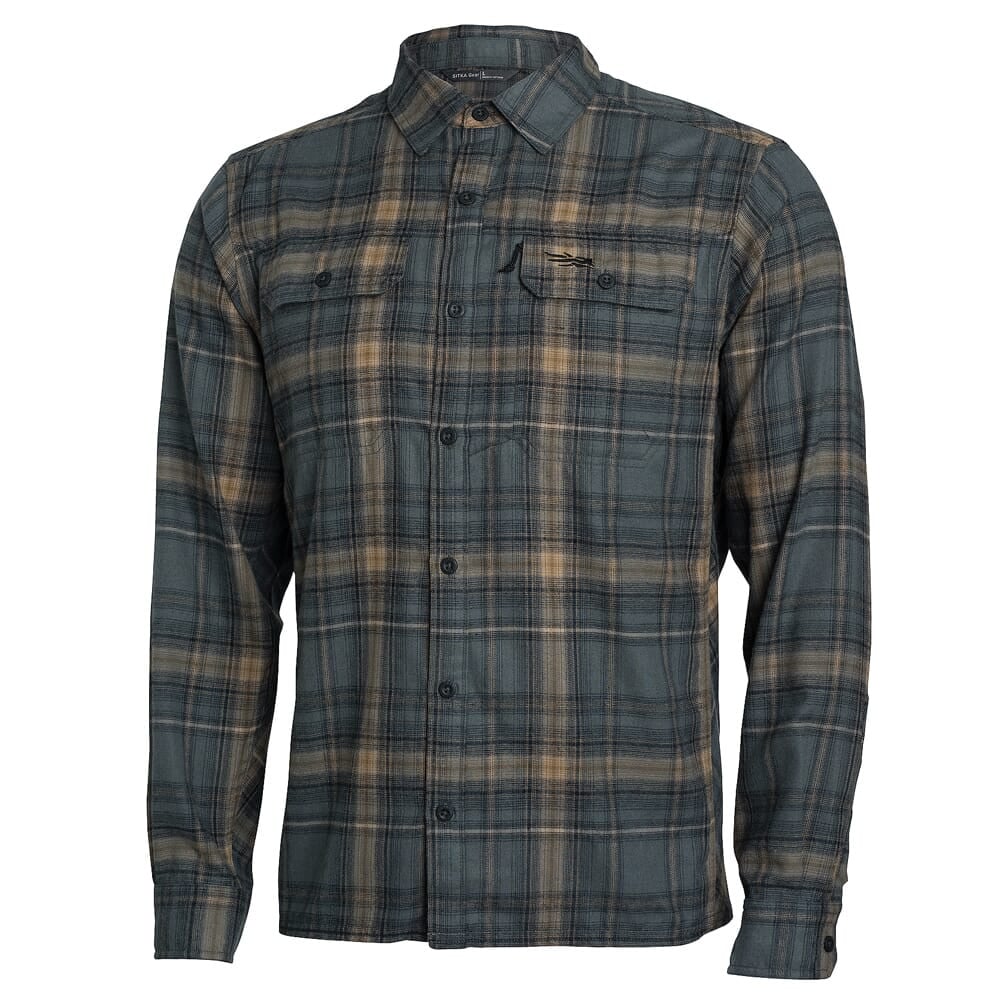 Sitka Frontier Shirt Sandstone Plaid Small 80011-SZ-S