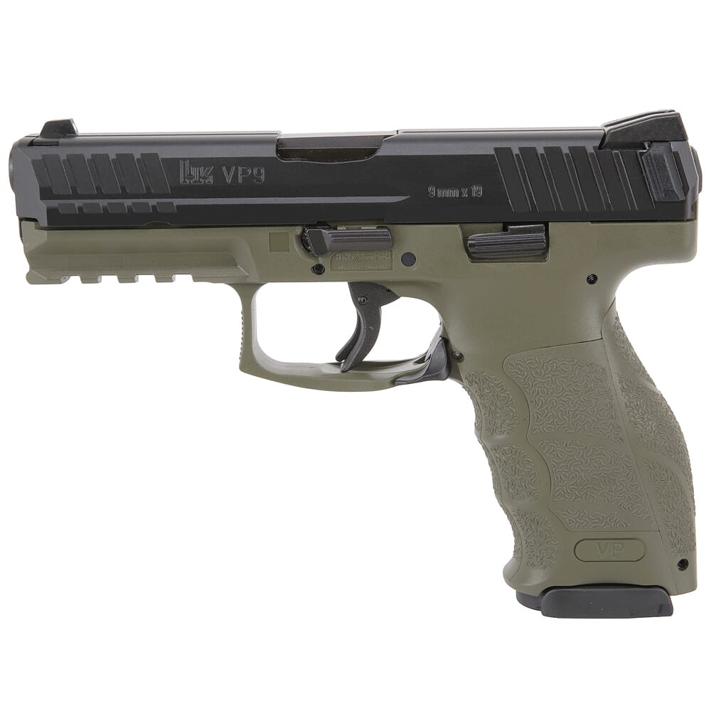 HK VP9 9mm Green Pistol w/(2) 17rd Mags, (2) Add'tl Backstraps, & (2) Add'tl Sets of Lateral Grip Plates 81000233