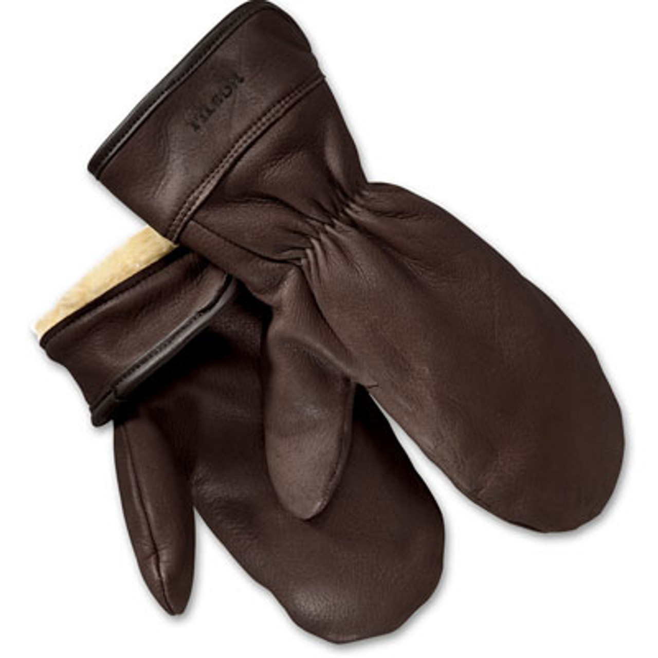 Filson SM Brown Lined Leather Mittens 62026