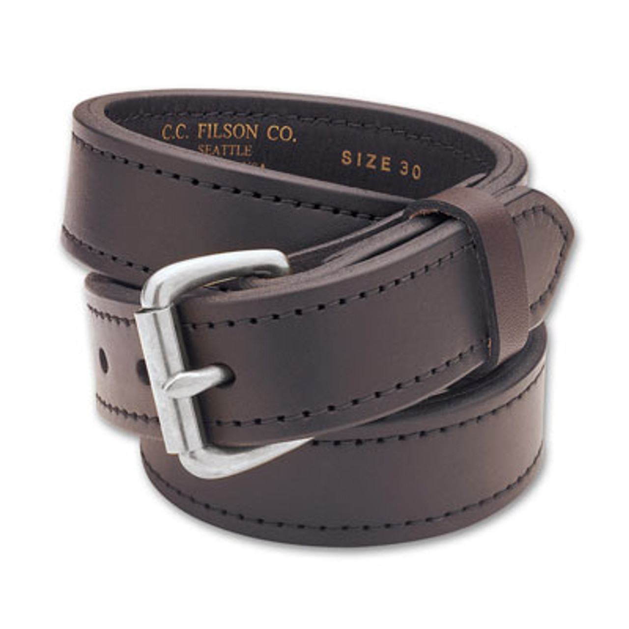 Filson 40 Brown/Stainless 1.25" Double Belt - 63205198216