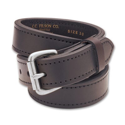Filson 42 Brown/Stainless 1.25" Double Belt 63205198218