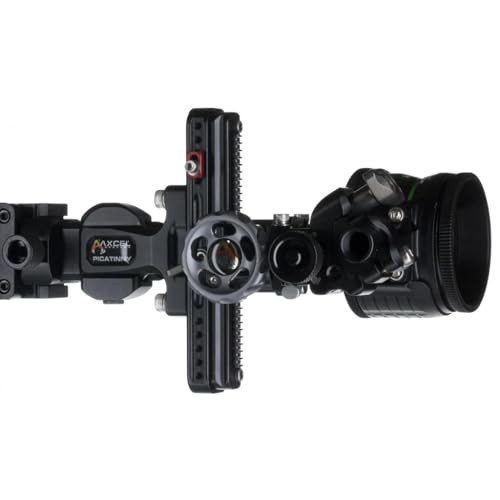 AXCEL Archery LANDSLYDE Slider Picatinny Mount w/AVX-31 Scope Single-Pin .019 Green Fiber Black Bow Sight ALND-P119-3GB