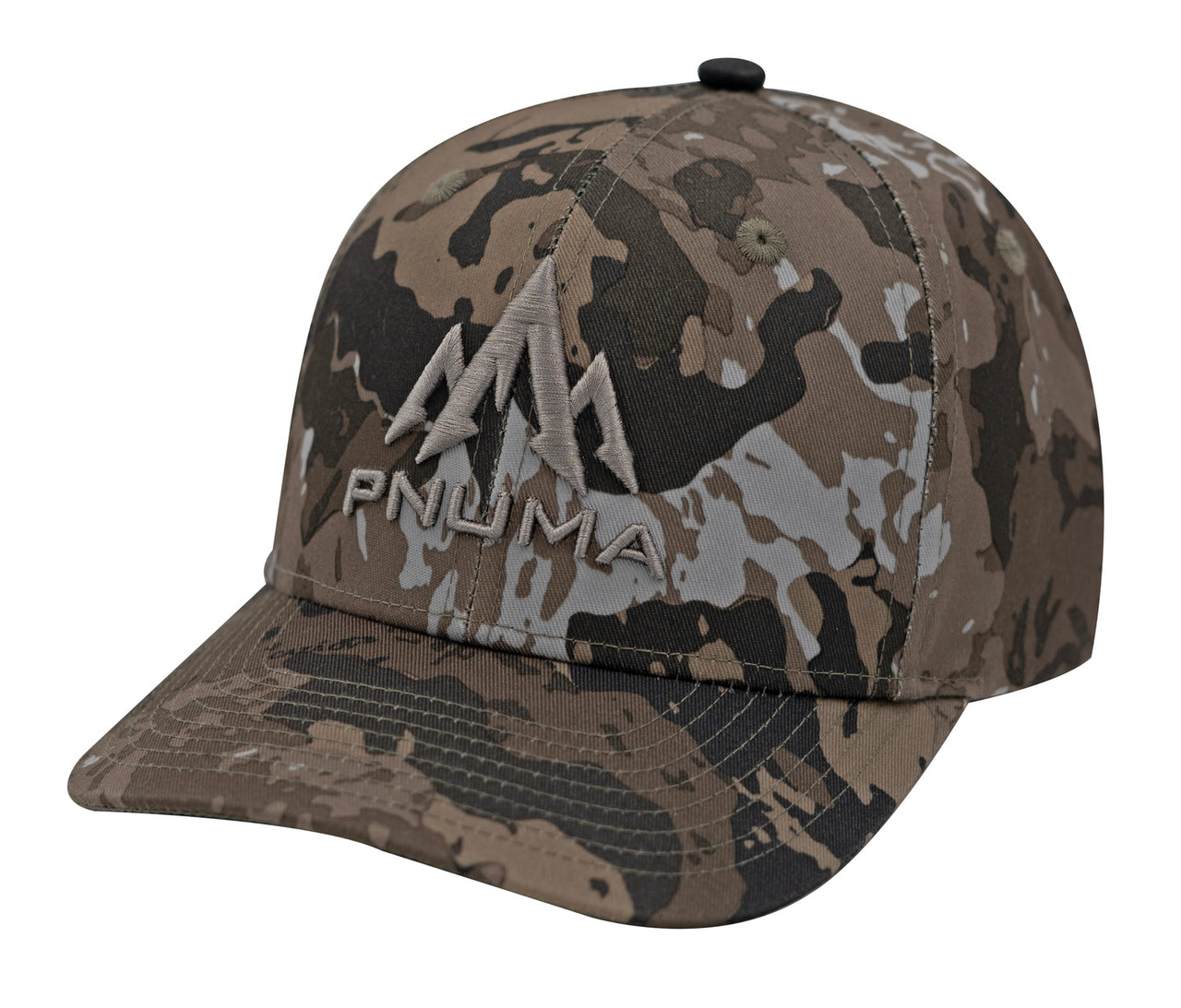 Pnuma Outdoors Logo Mountain Cap, Caza OV Camo CP-LM-OV