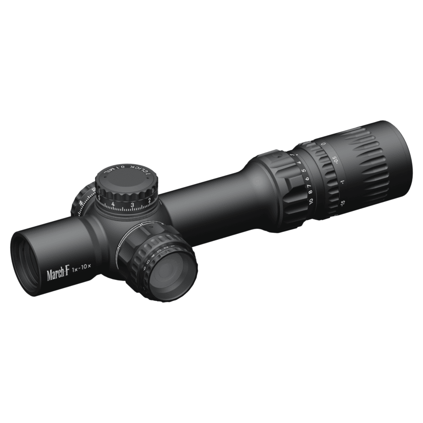 March FX Shorty 1-10x24mm FFP DR-TR1FB Reticle 0.1MIL 6Level Illum Riflescope D10SV24FDIMLN34-DR-TR1FB