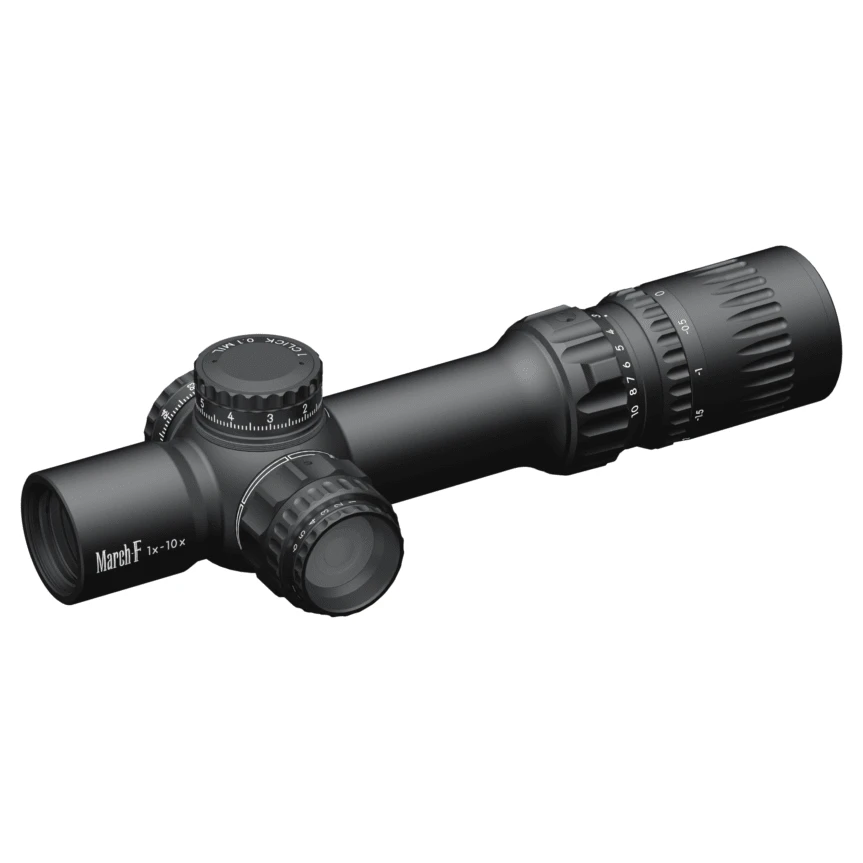 March FX Shorty 1-10x24mm FFP DR-TR1FB Reticle 0.1MIL 6Level Illum Riflescope D10SV24FDIMLN34-DR-TR1FB
