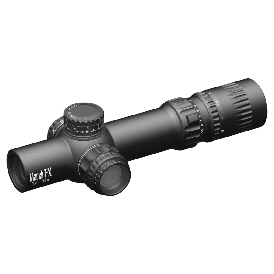 March FX Shorty 1-10x24mm FFP FMC-3 Reticle 0.1MIL 6Level Illum Riflescope D10SV24FIMLN34-FMC-3