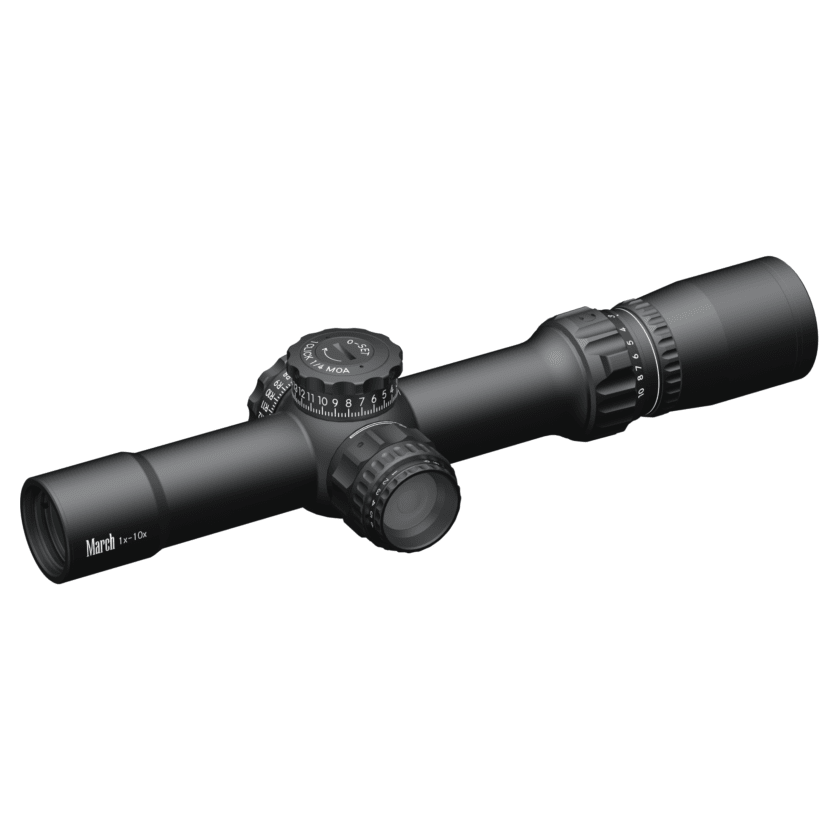 March Compact Tactical 1-10x24mm SFP MTR-4 Reticle 1/4MOA 6Level Illum Riflescope D10V24TI-MTR-4