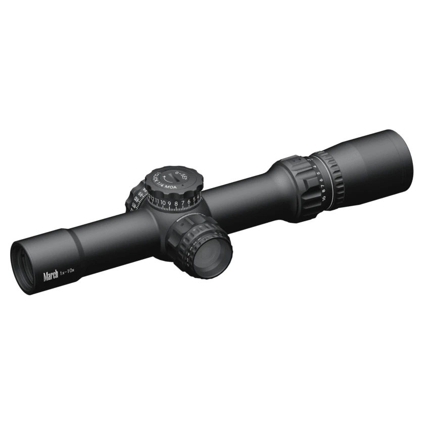 March Compact Tactical 1-10x24mm SFP MTR-5 Reticle 1/4MOA 6Level Illum Riflescope D10V24TI-MTR-5