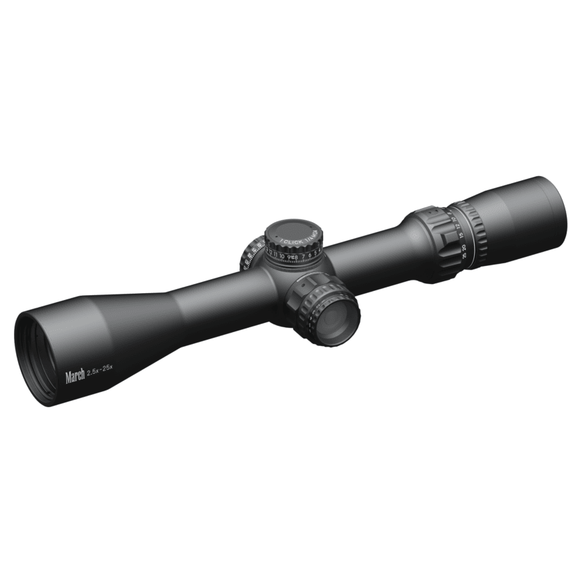 March Compact 2.5-25x42mm SFP FD-1 Reticle 1/4MOA 6Level Illum Riflescope D25V42I-FD-1