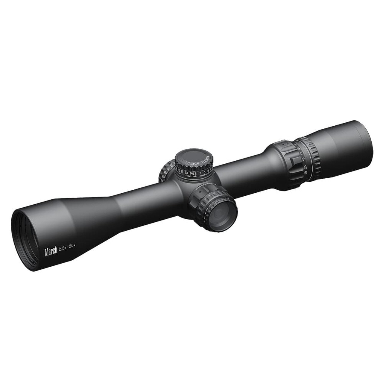 March Compact 2.5-25x42mm SFP FD-1 Reticle 1/4MOA 6Level Illum Riflescope D25V42I-FD-1
