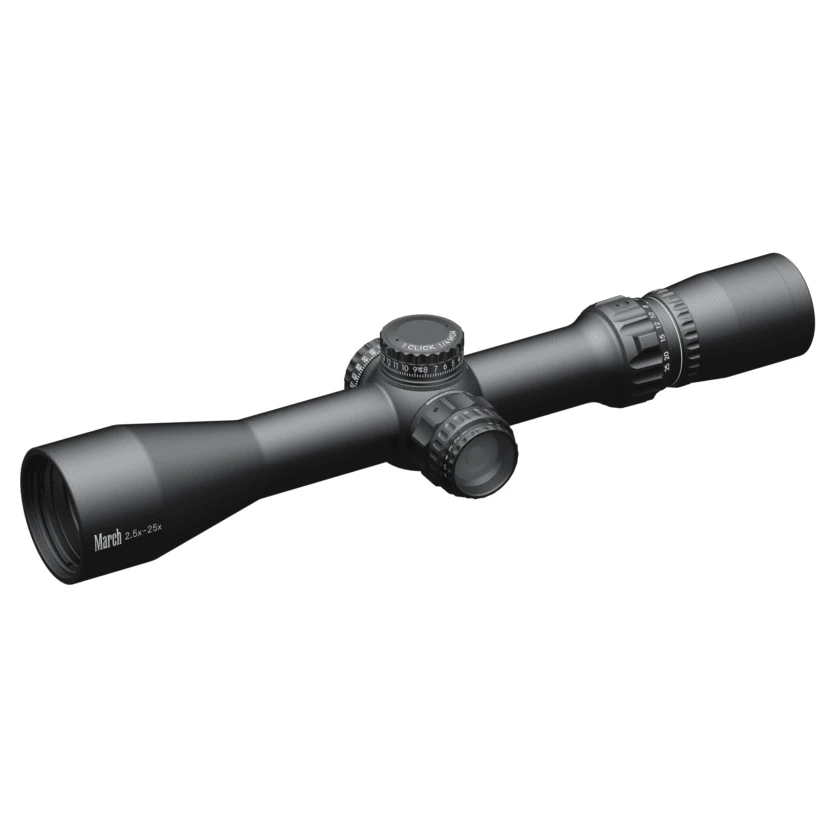 March Compact 2.5-25x42mm SFP MTR-5 Reticle 1/4MOA 6Level Illum Riflescope D25V42I-MTR-5