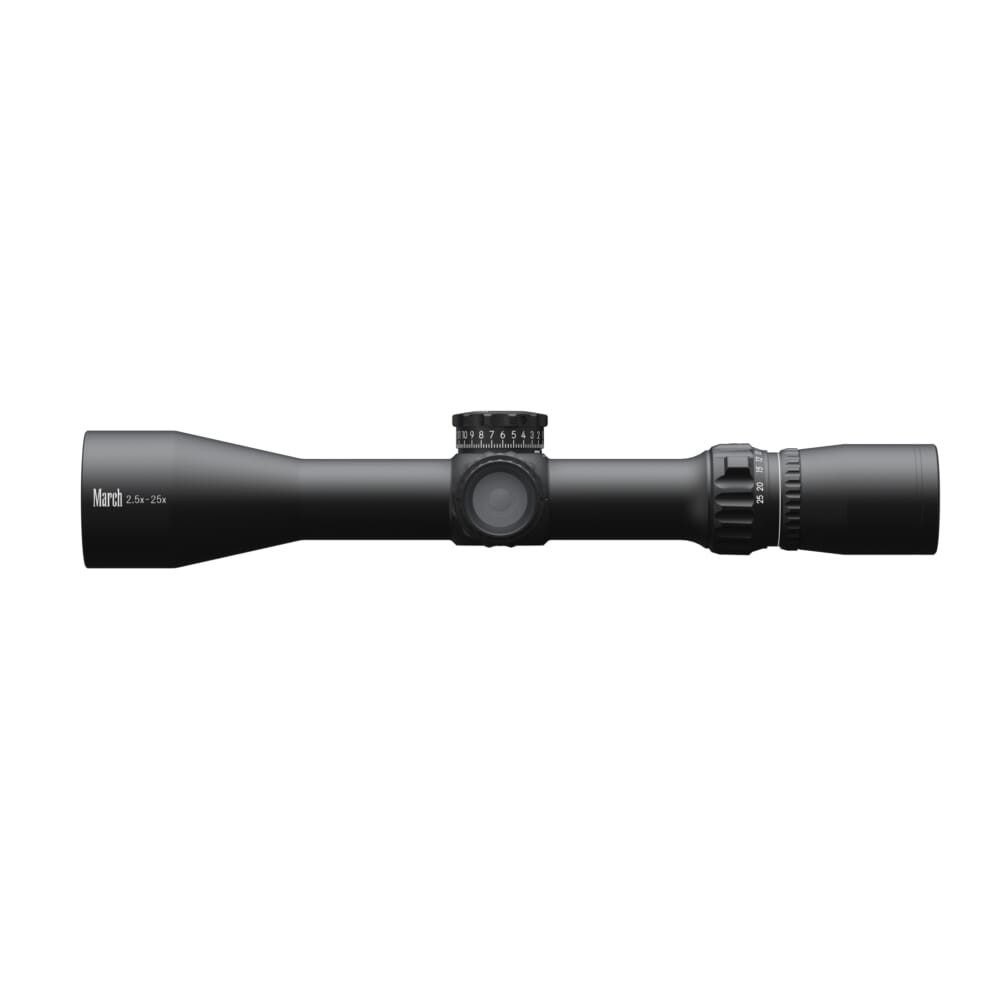 March Compact 2.5-25x42mm SFP MTR-FT Reticle 1/4MOA 6Level Illum Riflescope D25V42I-MTR-FT