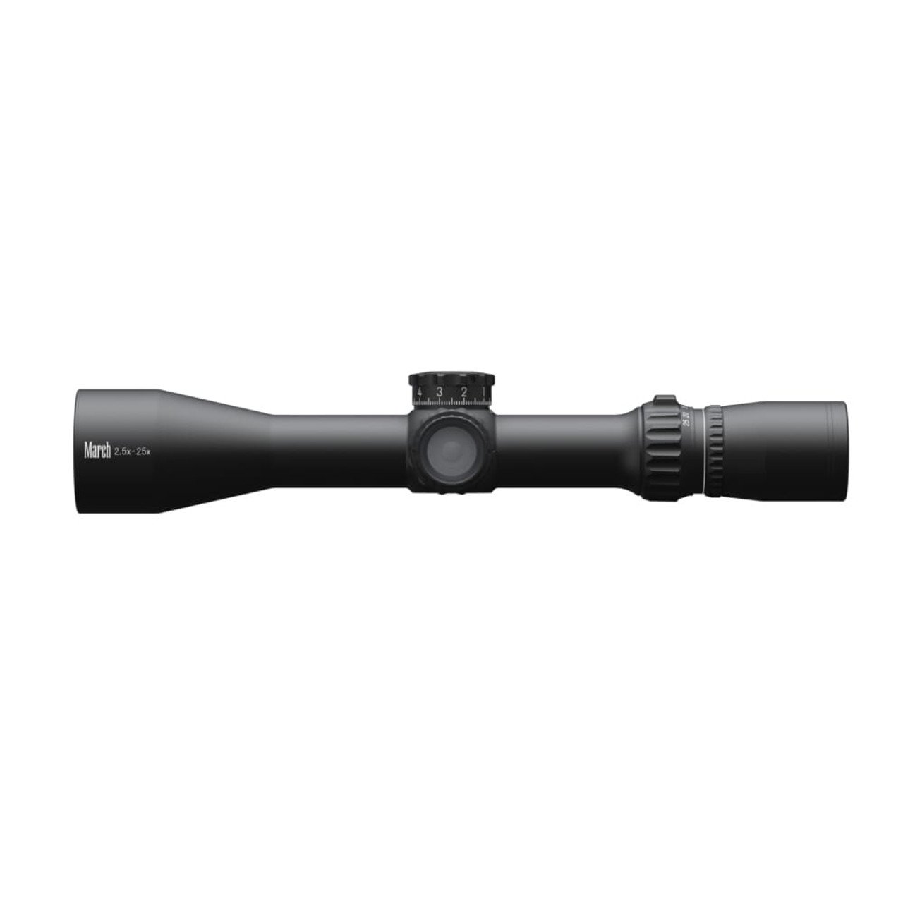 March Compact 2.5-25x42mm SFP MML Reticle 0.1MIL 6Level Illum Riflescope D25V42IML-MML