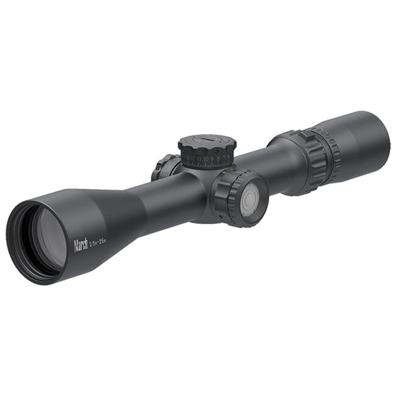 March Compact Tactical 2.5-25x42mm SFP MTR-4 Reticle 1/4MOA 6Level Illum Riflescope D25V42TI-MTR-4