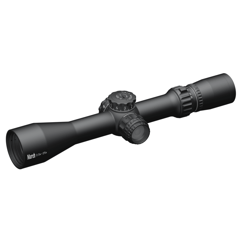 March Compact Tactical 2.5-25x42mm SFP MML Reticle 0.1MIL 6Level Illum Riflescope D25V42TIML-MML