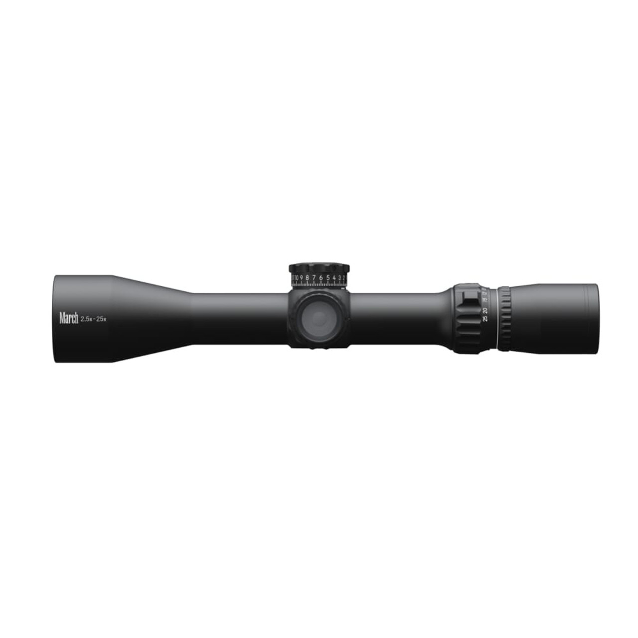March Compact 2.5-25x52mm SFP FD-1 Reticle 1/4MOA 6Level Illum Riflescope D25V52I-FD-1