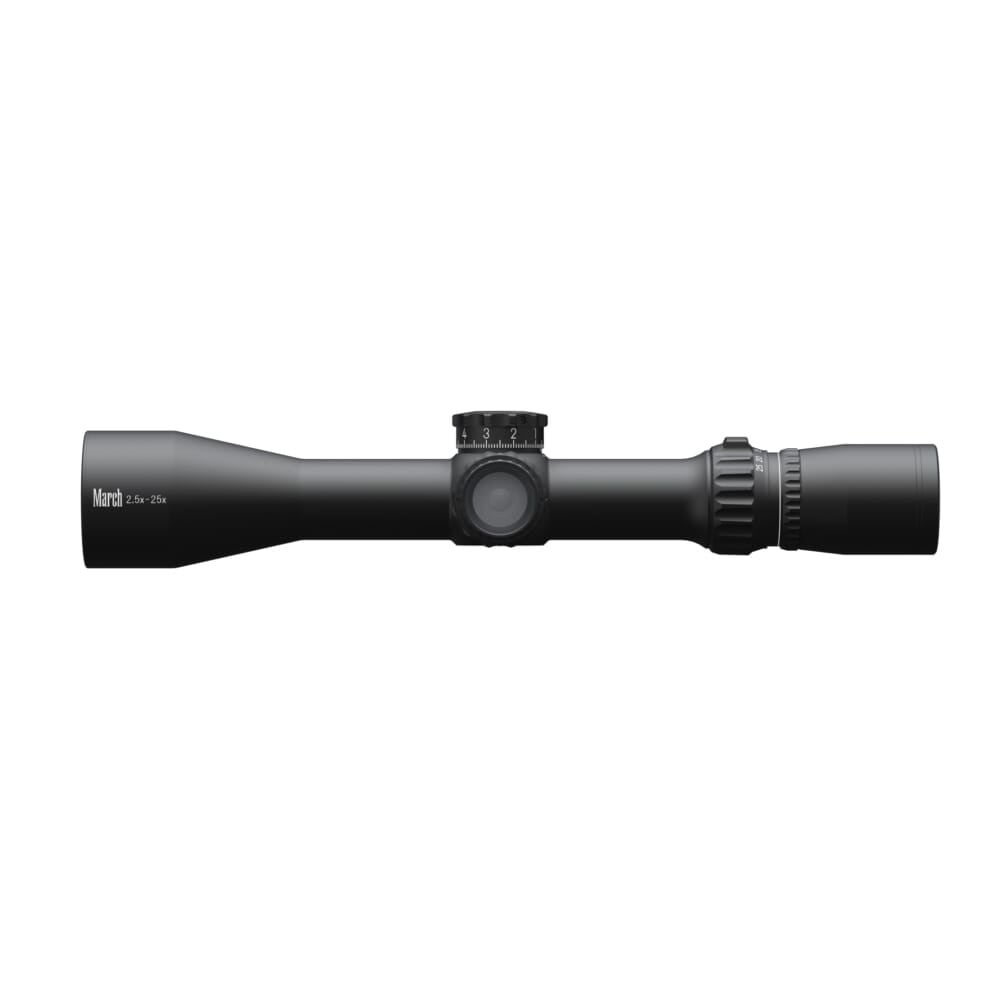 March Compact 2.5-25x52mm SFP MTR-2 Reticle 1/4MOA 6Level Illum Riflescope D25V52I-MTR-2