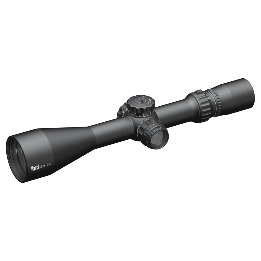 March Compact Tactical 2.5-25x52mm SFP MML Reticle 0.1MIL 6Level Illum Riflescope D25V52TIML-MML