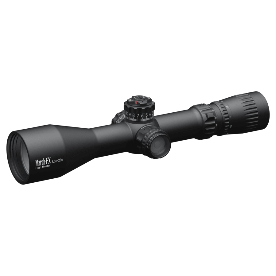 March FX Tactical 4.5-28x52mm FMA-3 Reticle 1/4 MOA FFP Illuminated Riflescope w/Shuriken Dial Lock D28HV52WFIMAX