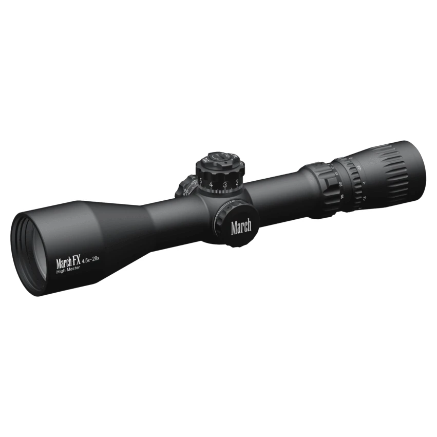 March FX Tactical 4.5-28x52mm FML-LDK Reticle 0.1MIL FFP Non-Illuminated Riflescope w/Shuriken Dial Lock D28HV52WFMLX