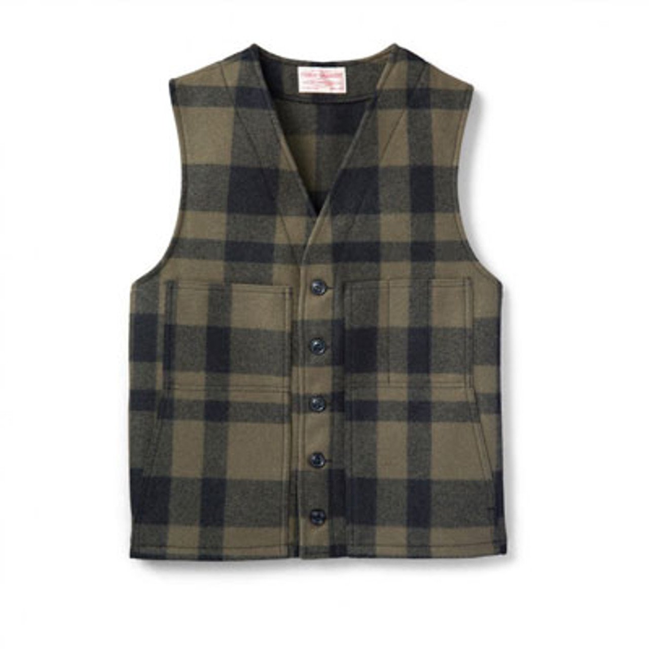 Filson Mackinaw Wool Vest Otter Green Black 38 10055
