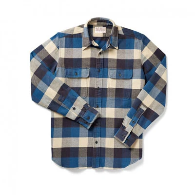 Filson Vintage Flannel Work Shirt Blue Buffalo MD 10689