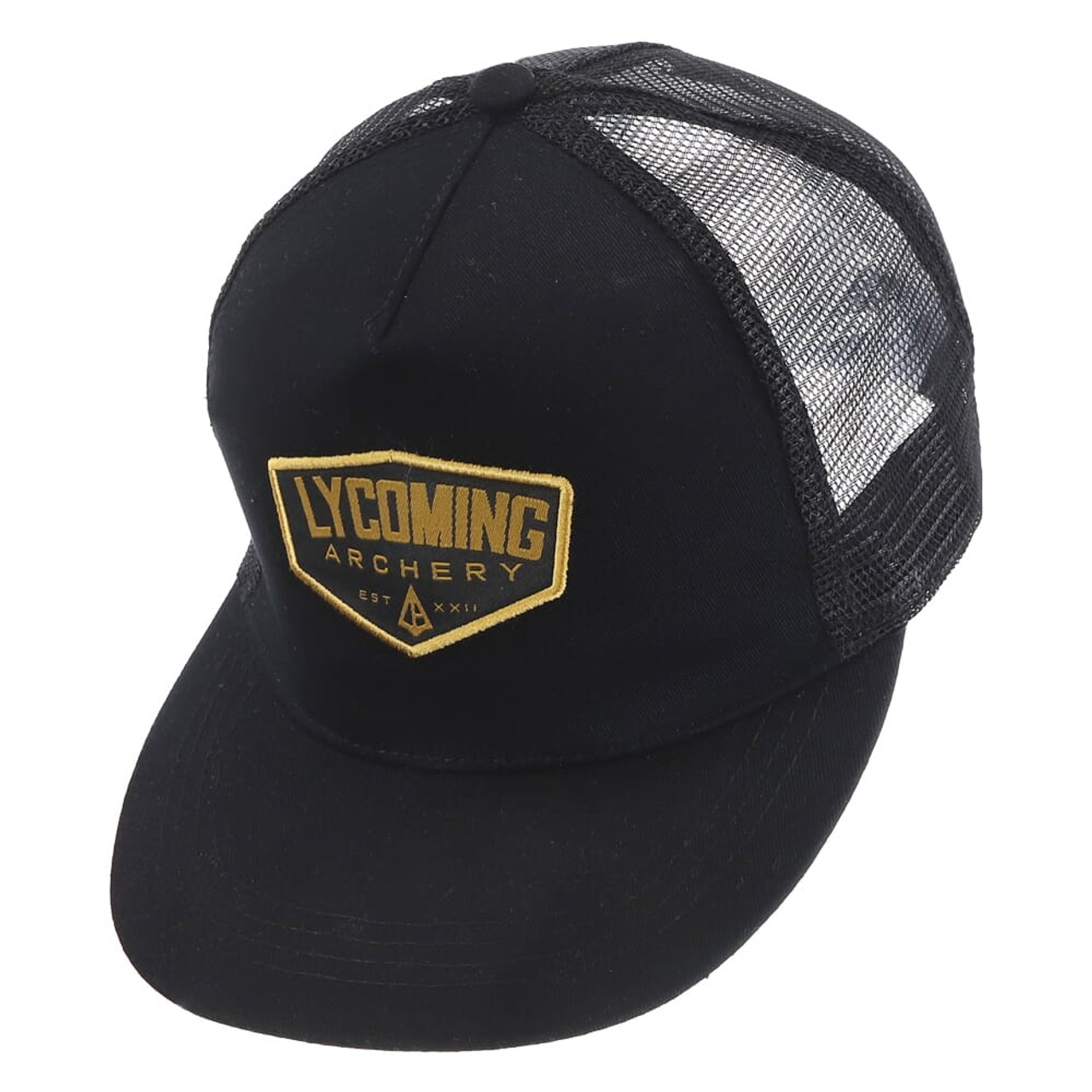 Lycoming Archery Gold Logo Black Mesh Back Hat LA-HAT-BLK-GLD