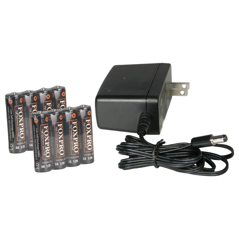 FOXPRO Fusion/Crossfire/Hammerjack Charger II Kit w/(8) NiMH Batteries & 120 VAC Wall Charger FXNIMH