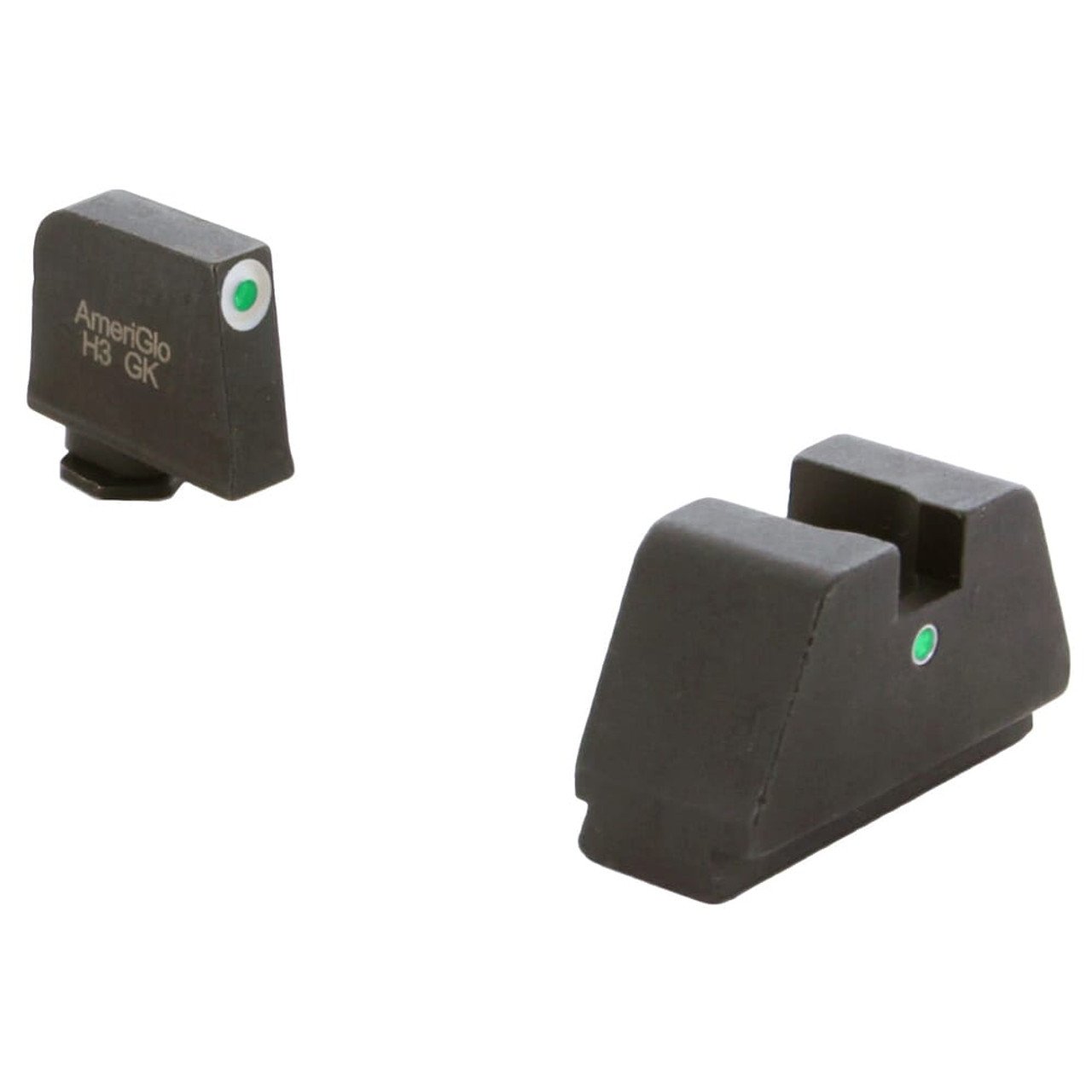 Ameriglo Optic Compatible 3XLT Grn Trit w/White Outline Front, Single Dot Grn Trit Rear .365"F .451"R Sight Set for Glock 3XL (Excl. 42,43,48) GL-193