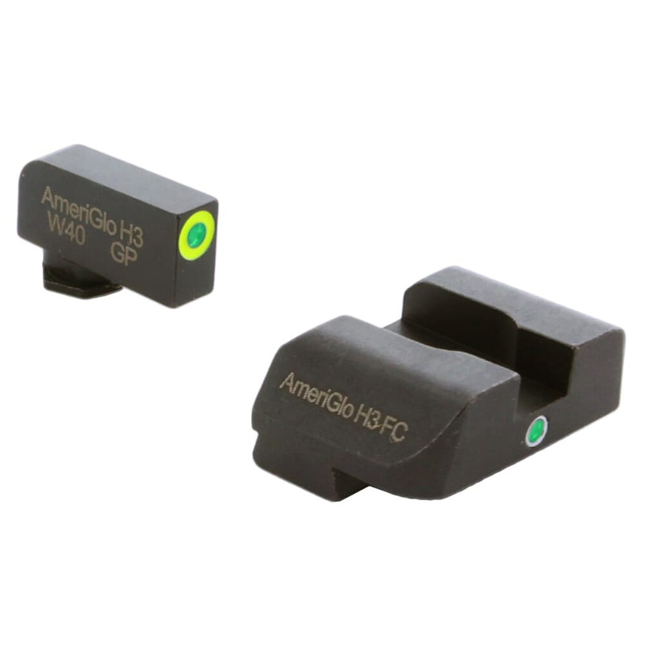 Ameriglo i-Dot Green Tritium w/LumiGreen Outline Front, Green Single Dot Rear Night Sight Sight for Glock Gen5 9/40 GL-5301