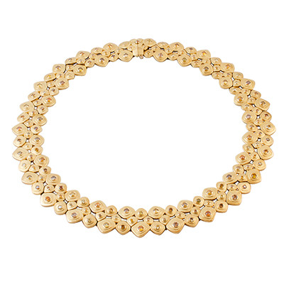 Alex Sepkus 18K and Natural Color Diamond "Pebble" Necklace