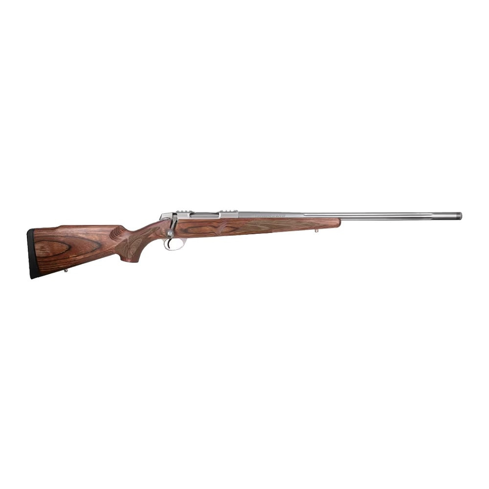 Sako 90 Varmint Laminated Stainless Steel  222 REM No Sights 20  BBL 1:12 5/8x24 TPI RH Std Trig 5RD Laminate / Oiled Brown J05126