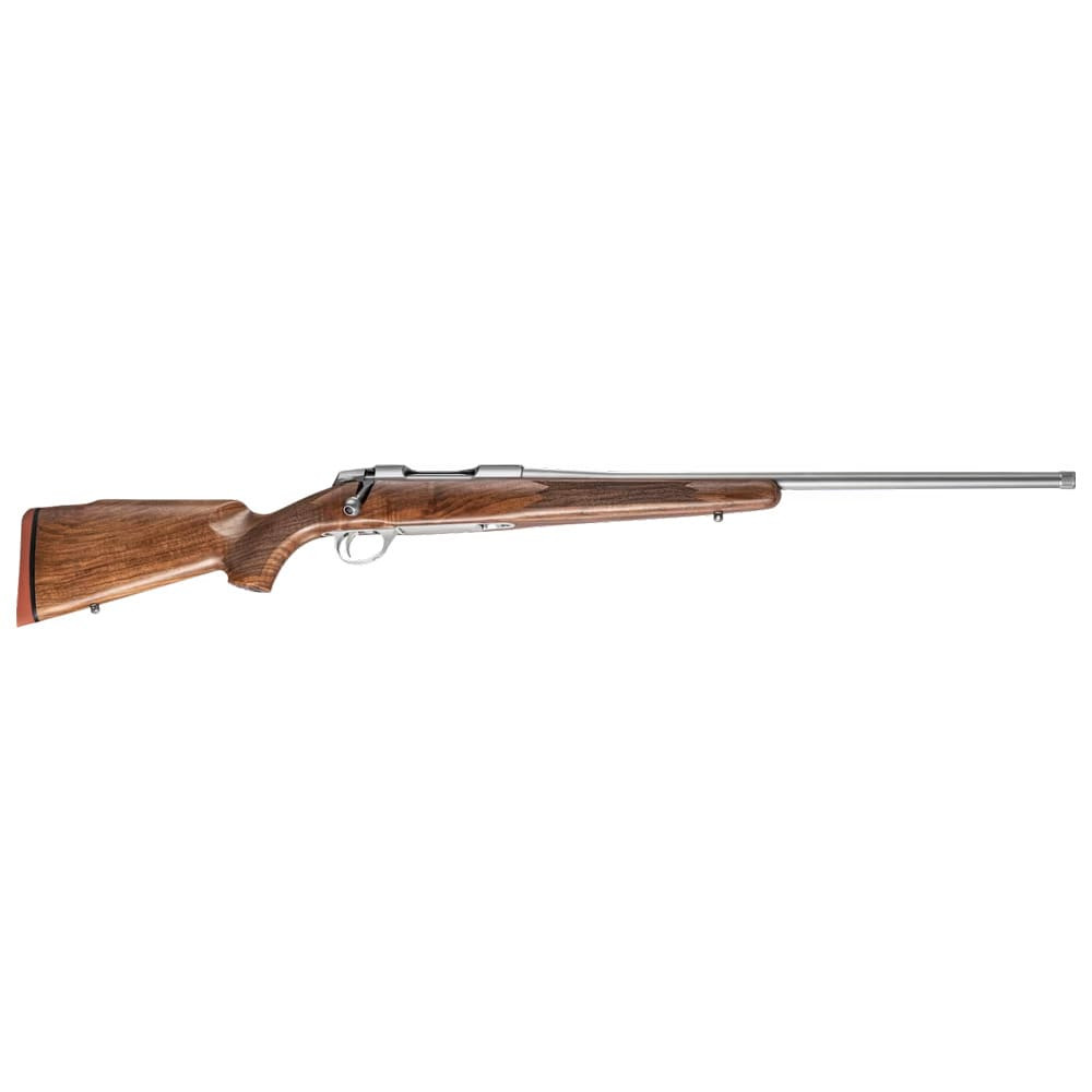 Sako 90 Hunter Stainless Steel 22-250 REM No Sights 22.4  BBL 1:14 M15x1 TPI RH Std Trig 5RD Wood / Oiled Brown J05201