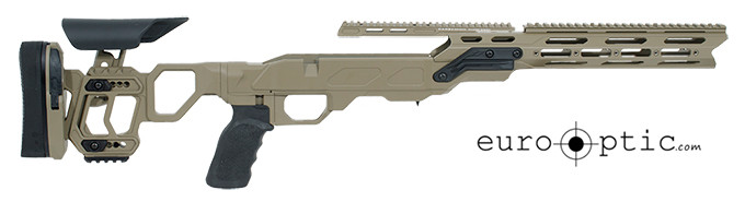 Cadex Field Tactical Chassis Hybrid Tan/Black with Skeleton Buttstock Tikka T3 LA STKFT-T3M-RH-LA