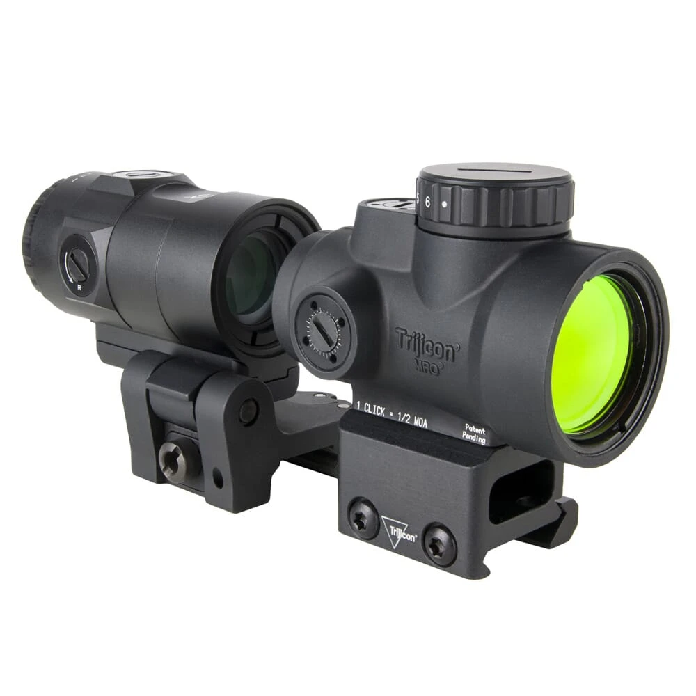 Trijicon MRO SD 1x25 Red Dot w/ 3x Mag, Adj LED w/ 2.0 MOA Dot Full Co-Wit Q-LOC Mnt (AC32070) 3x Mag w/ Qck Rel Flip-to-Side Mnt MRO-C-2200367