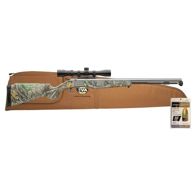 WOLF 300 AeroLite 24" Bbl Stainless Steel/Realtree Edge w/Durasight Mount, KonusShot 3-9x32, Soft Case, & Aerolite Powerbelt Bullets 50 CAL