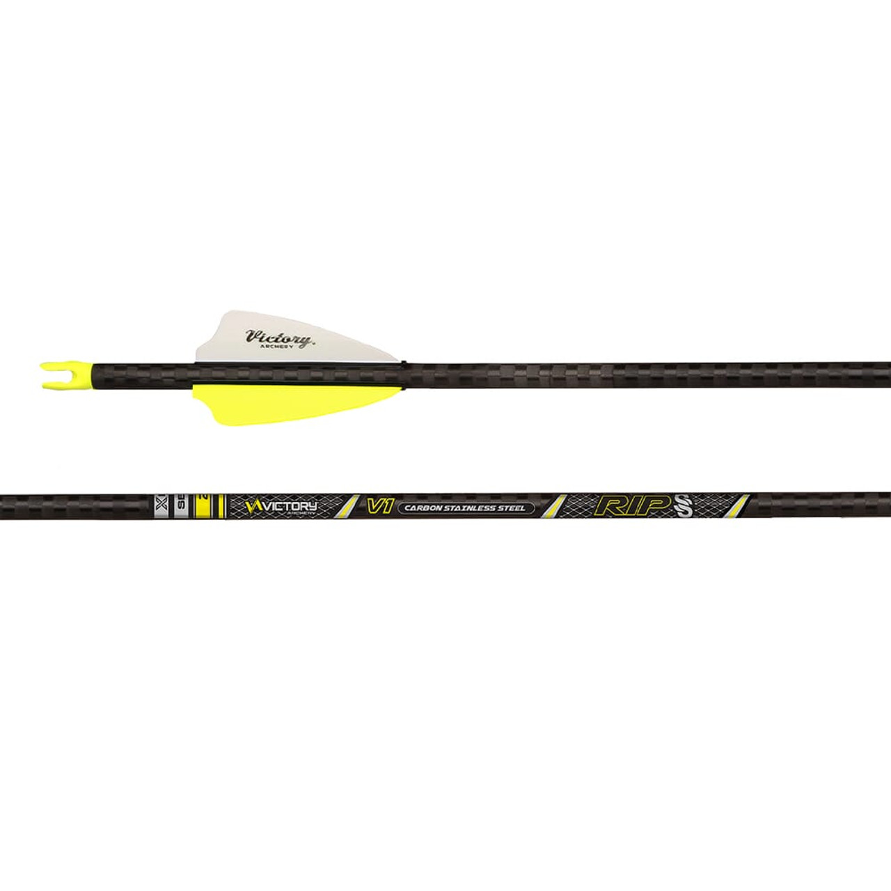 Victory Archery RIP SS Elite 350 GPI: 9.9 Fletched Arrow w/AAE 2.6 Hybrid Vanes 6pk RIPSSE-350FA-6