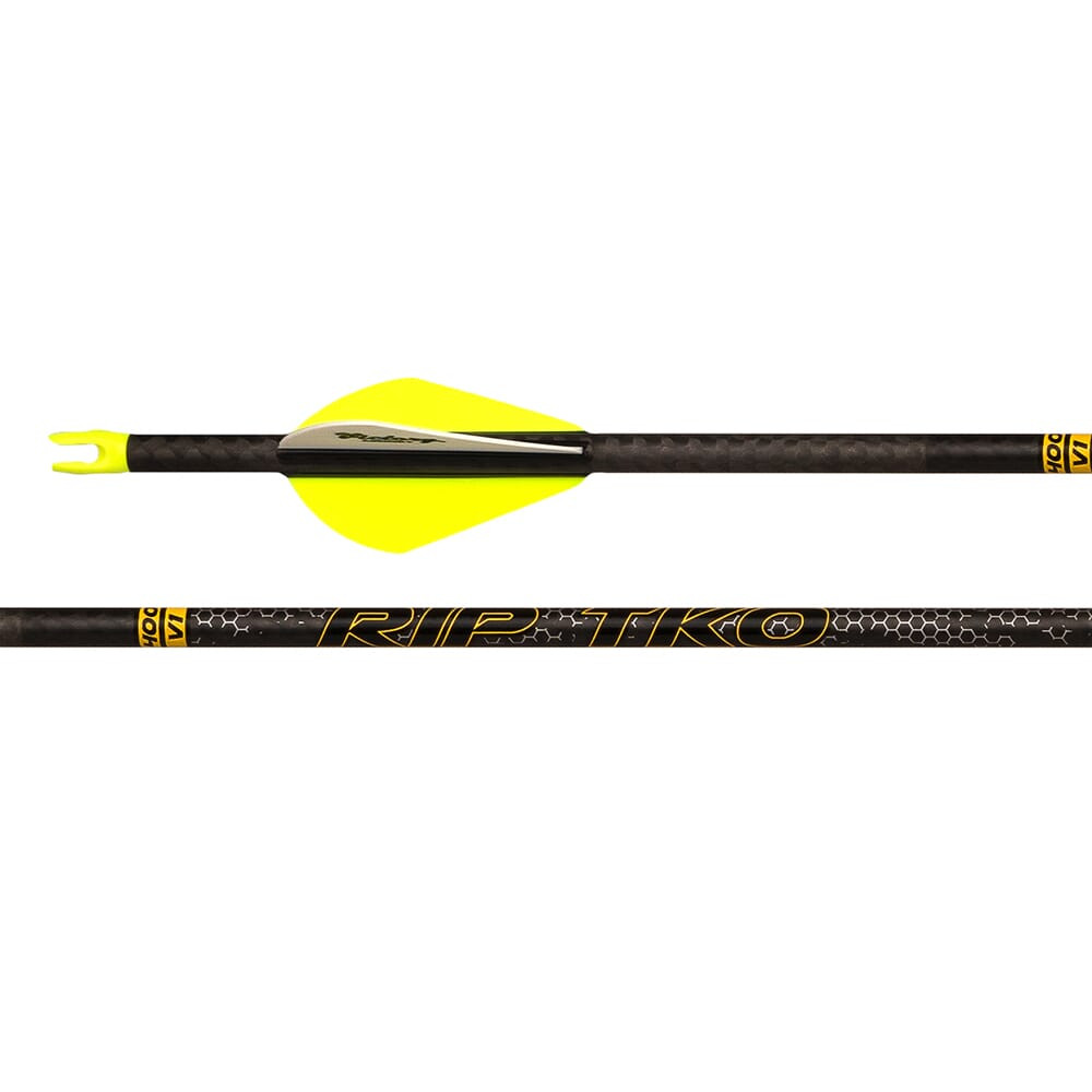 Victory Archery RIP TKO Elite 400 Low Torque GPI: 9 Fletched Arrow w/AAE 2.6 Hybrid Vanes 6pk RIPTKE-400FA-6